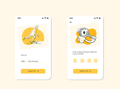 Login via OTP Screen UI design design app designer icon login screen ui