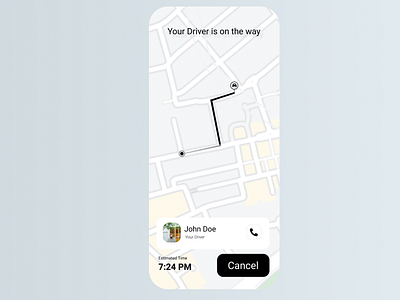 Uber Application Driver Tracking Screen | app design app ui design figma landing page mobile app mobile application taxi applicaiton ui ui challenge ui design uidesign uiux ux challenge