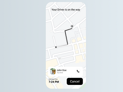 Uber Application Driver Tracking Screen |