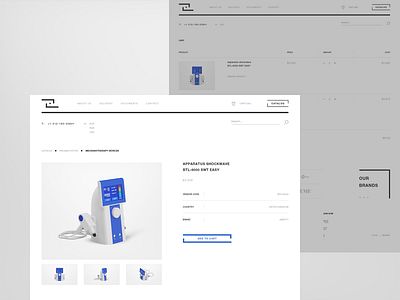 MEAMED — Product details blue cart creative digital e commerce ecommerce equipment gray interactive interface medical medicine minimalistic product details product page shop ui web website