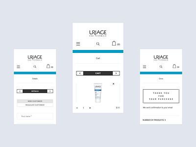 Uriage card checkout cart checkout ecommerce ecommerce design ecommerce website france french minimalistic mobile responsive store thermal water ui uriage ux website website design