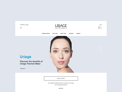 Uriage business clean design ecommerce estore france french light light blue marketing minimal shopping site store thermal water ui uriage web website