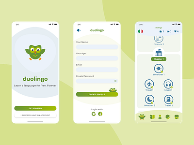 Redesign Concept - Duolingo app design mobile redesign ui