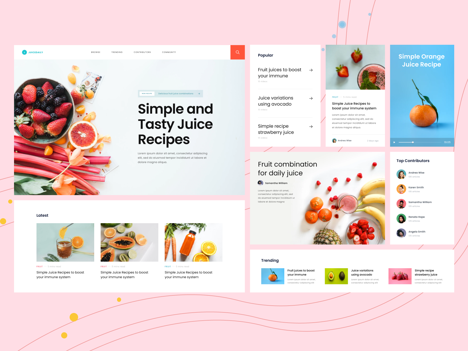 Juice Daily Blog site Design by BILAL KHALIL UX UI DESIGNER