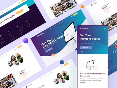Blinqpay Fintech - Responsive Landing Page adobe xd clean design figma fintech hire landing page mockup modern open to work payment pixel perfect responsive ui ui design uxuibugs website design