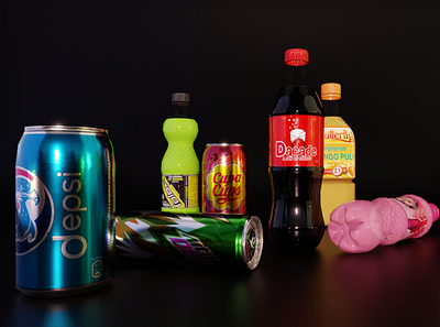 Soda bottles Can drinks 3d bottles graphic design soda