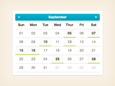 Calendar Widget