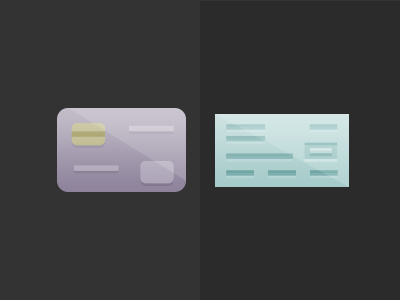 Credit or Check check credit card illustration payments purple teal