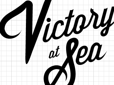 Victory at Sea black font identity logo type white