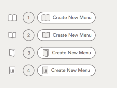Create Menu Options app beige buttons flat grey ui white