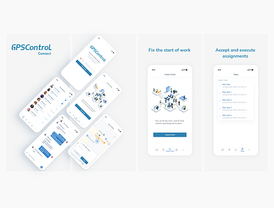 GpsControL Connect App adobe xd android android app app appdesign application application design checkin checkout connect design dribbble ios ios app screenshots ui ux