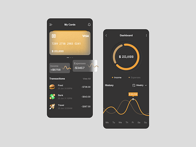 Banking App 3d adobe xd app appdesign application bank bank app card dark design designer dribbble finance finance bank ios money ui ui ux uiux ux