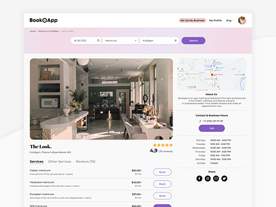 Booking for Beauty Salons beauty booking beauty salon booking design details page minimal salon ui ux