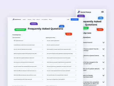 Dental Finance - FAQ page agency design design studio faq main page minimal page public site ui ui design ux ux design website