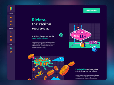 Riviera – The first metaverse club animation frontend gambling ui