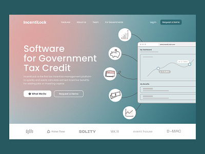 Tax Incentive Management Platform- Main Screen agency design main page main screen management management platform minimal site tax trend ui ui design uiux ux ux design web