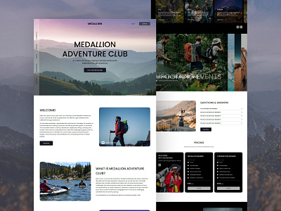 MEDALLION - Landing Page adventure agency community design landing main page minimal screen site travel trend trip typography ui ui design ux ux design web site