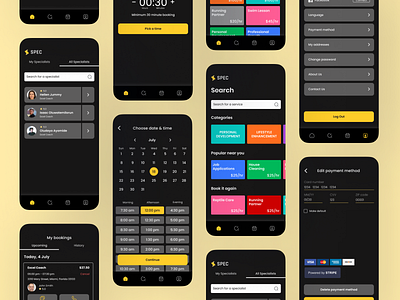 SPEC - Clients app agency appointment management booking design details main page management minimal mobile product design service ui ui design ux ux design