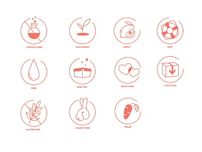 Concept Icon Set for Wellness Beauty Brand brand design branding design iconography