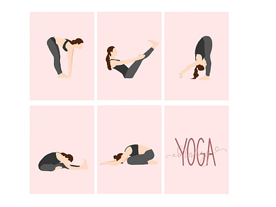 Yoga card illustrations