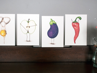 Postcards cards drawing food food illustration illustrated cards illustration