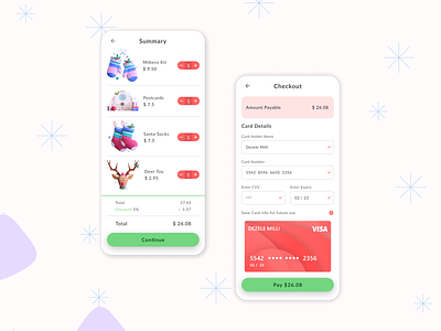 Credit Card Checkout Mobile - Christmas Materials 3d animation app app design dailyui dailyuichallenge dashboard design design ui dezele graphic design illustration interactiondesign ui uidesign uitrends uiuxdesign vector webdesign