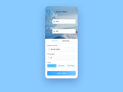 Flight Search app app design blue branding color dailyui dashboard design design ui flight booking app flight search freelance icons illustration logo typography ui ui design ux vector