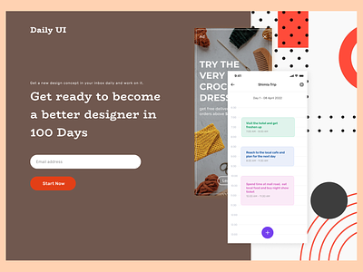 Daily UI Redesign Landing Page 3d abstract app app design completed daily ui day100 design design ui dezele graphic design illustration orange ui ui challenges uilearnings uiux ux vector vintage