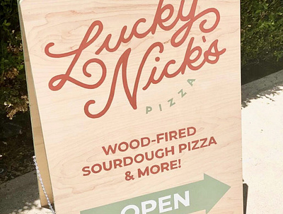 Lucky Nick's Sandwich Board design hand painted sign graphics sign painter sign painting