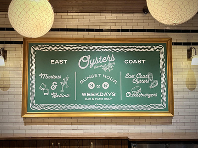 Hudson House - Sunset, menu board