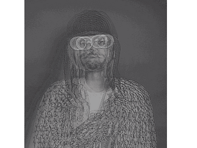 Kurt Cobain art crosshatch kurt cobain nirvana