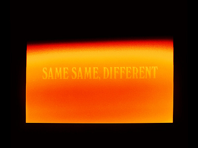 Same Same, Different animation illustration orange typography warm
