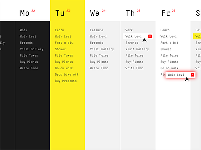 Our Week — App Design app calendar meteor meteorjs web web app
