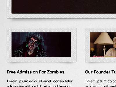 Free Admission For Zombies design polaroid web web design zombie