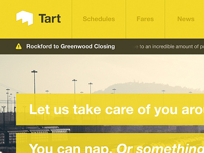 Tart clean design flat simple subway tart train transportation web web design website yellow