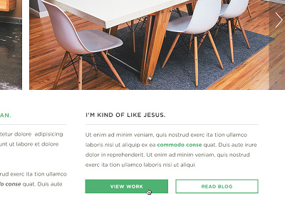 Furniture Site clean design eames flat furniture green minimal proxima nova web web design