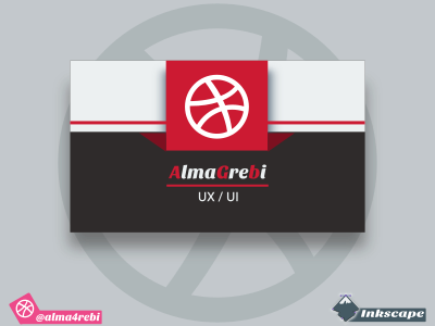 Flat F01 Black and Red Business Card in inkscape black business card flat inkscape red