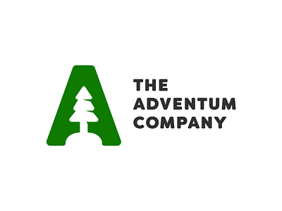 The Adventum Company Logo a green logo mark minimal nature negative negative space simple tree vancouver wordmark