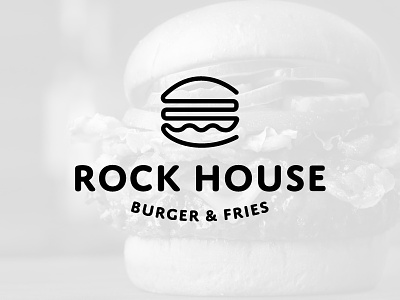 Rock House Restaurant Logo black branding burger food identity illustration line logo minimal restaurant simple wordmark