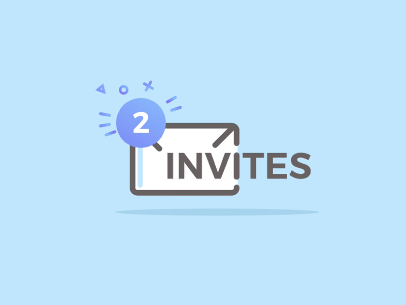 I have 2 Dribbble Invites! animation cute design draft gif icon illustration invite motion notification simple