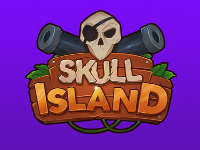 Logo Skull Island Logo design game illustration logo mobile game typography