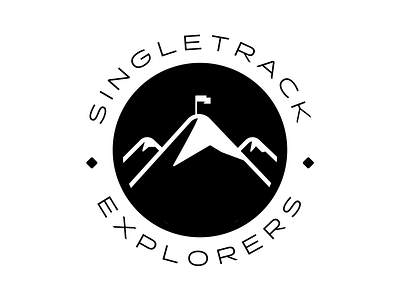 Singletrack Explorers flag halogen mountains snow capped