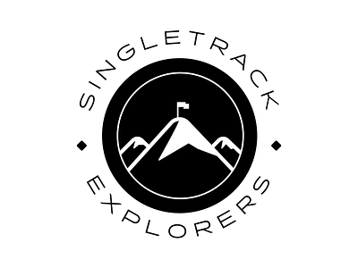 Singletrack Explorers flag halogen mountains snow capped