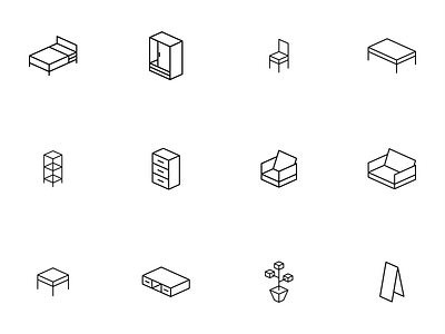 Furniture Isometric Icon 3d design icon isometric logo vector
