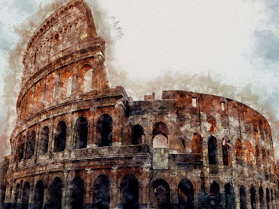 Colosseum - Watercolor Sketch building design graphic watercolor design watercolor sketch