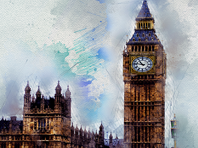 Big Ben - Watercolor Sketch building graphic watercolor design watercolor sketch