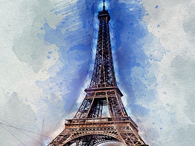 Eiffel Tower - Watercolor Sketch building graphic watercolor design watercolor sketch