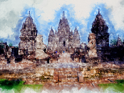 Thousand Temples - Watercolor Sketch building graphic watercolor design watercolor sketch