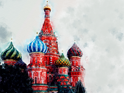 Saint Basil s Cathedral - Watercolor Sketch building graphic watercolor design watercolor sketch