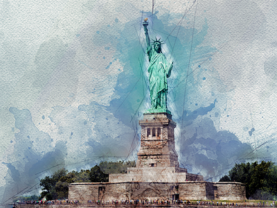 Statue of Liberty - Watercolor Sketch building graphic watercolor design watercolor sketch